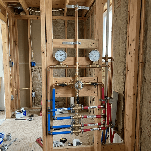 Plumbing node checks before tile installation