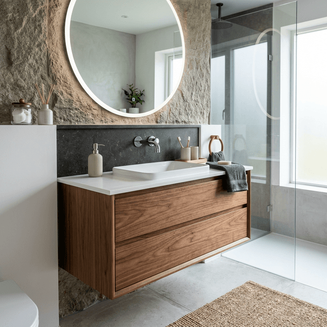 Стильная подвесная тумба с достаточным местом для хранения