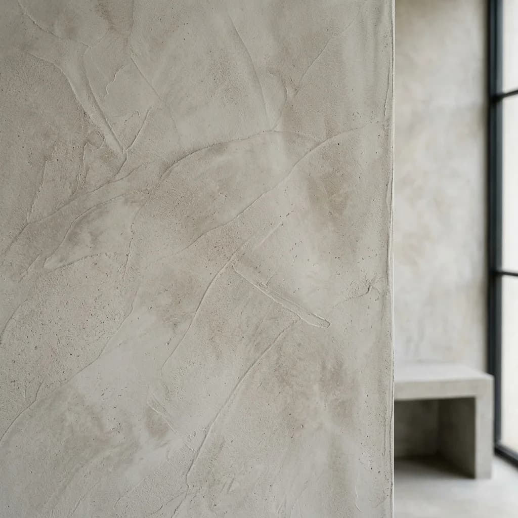 Close-up of microcement plaster texture