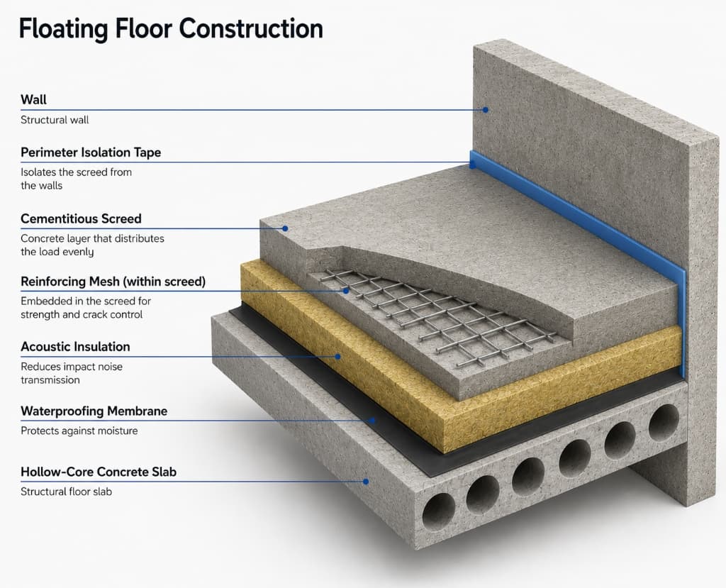 Floating Floor Construction Detail