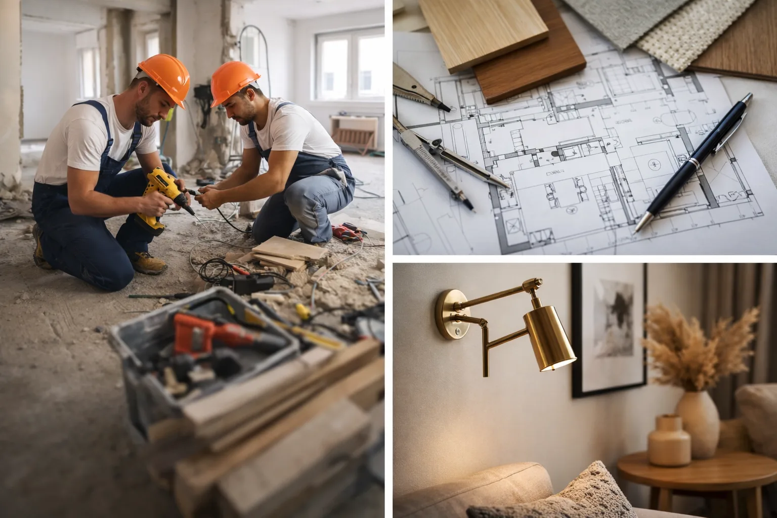 A step-by-step apartment renovation guide for 2026: planning, rough-in work, finishes, material choices, budget control, furniture and lighting decisions.